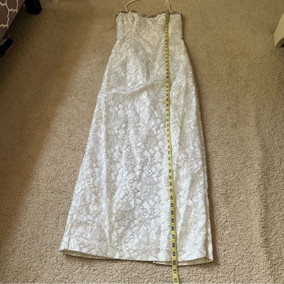 LORALIE Sweetheart Wedding Dress‎ 6 Vintage Embellish Metallic Lace Brocade Slip - Picture 13 of 17